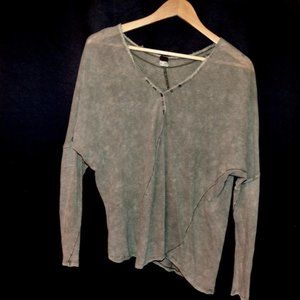 FREE PEOPLE long sleeve pale green shirt